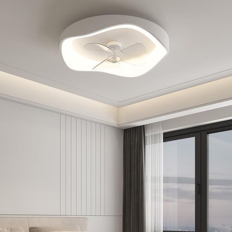 White Fan with Light 3-Blade Modernism LED Ceiling Fan for Foyer