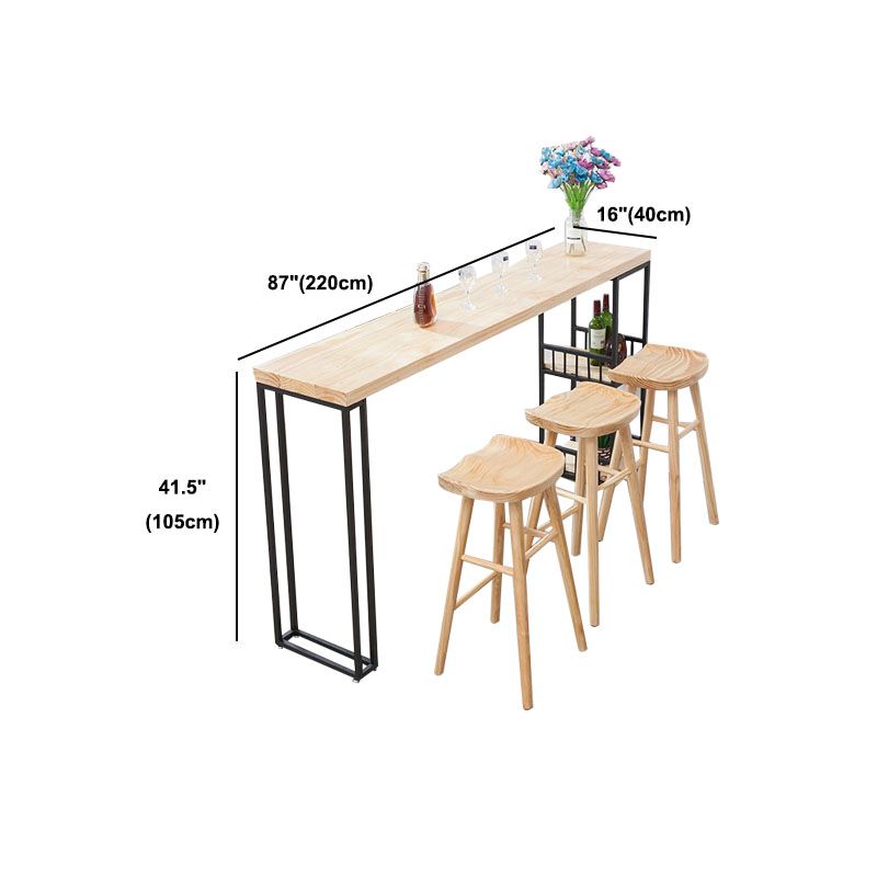 Modern Style Bar Table Rectangle Bar Dining Table with Double Pedestal