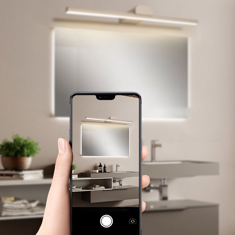 1-Light Postmodern Metal Vanity Light Straight LED Mirror Light for Bathroom