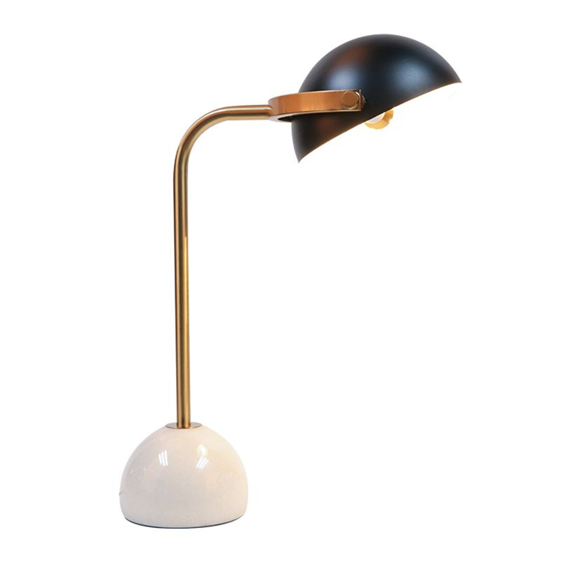 Bend Table Lamp Postmodern Metal 1-Light Black Night Lamp with Adjustable Dome Shade