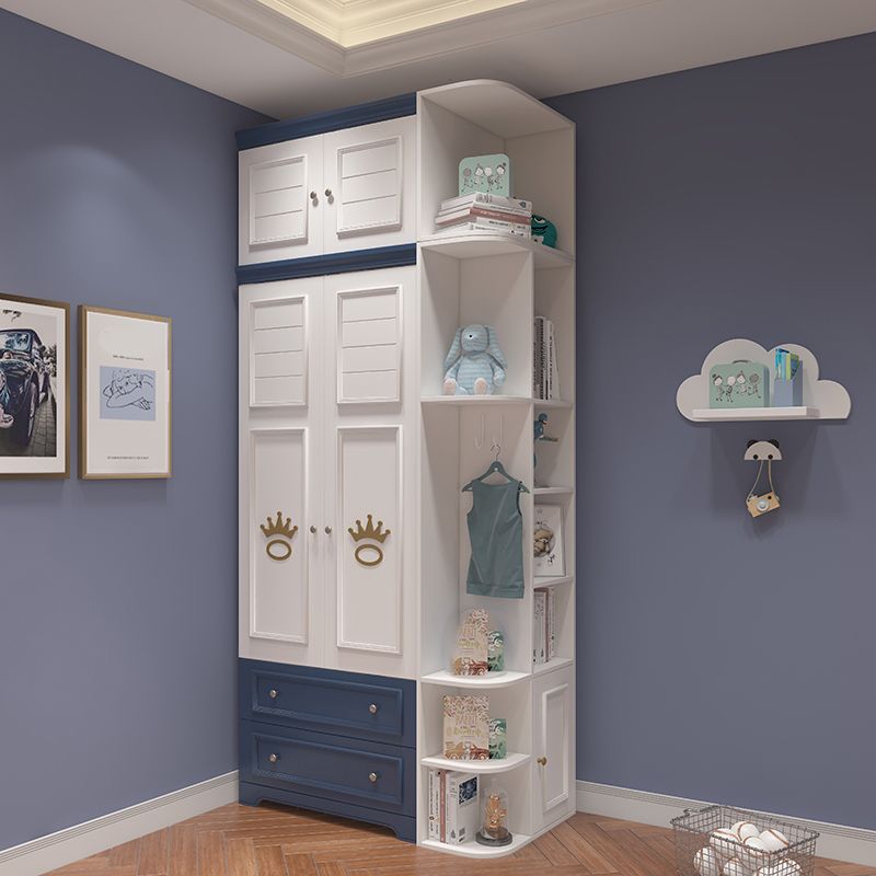 Manufactured Wooden Kids Closet Modern Style Bedroom Wardrobe Closet with Drawers