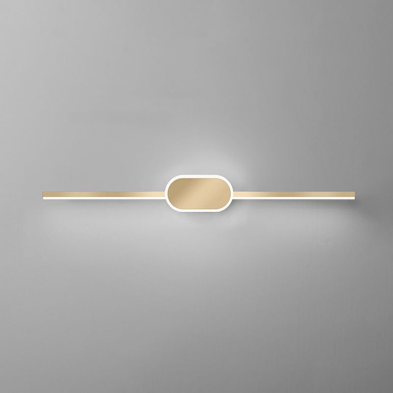 Media de metal lineal tocador de tocador Estilo moderno 1 Ideas de iluminación de tocador de luz en oro