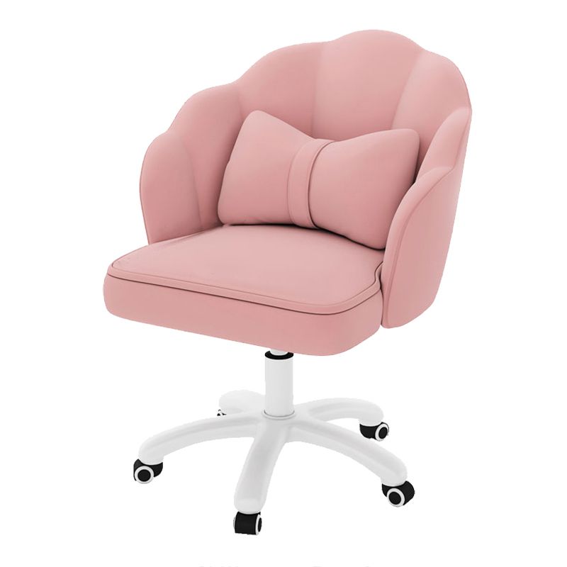 Upholstered Computer Desk Chair with Wheels Modern Office Chair with Nylon Base