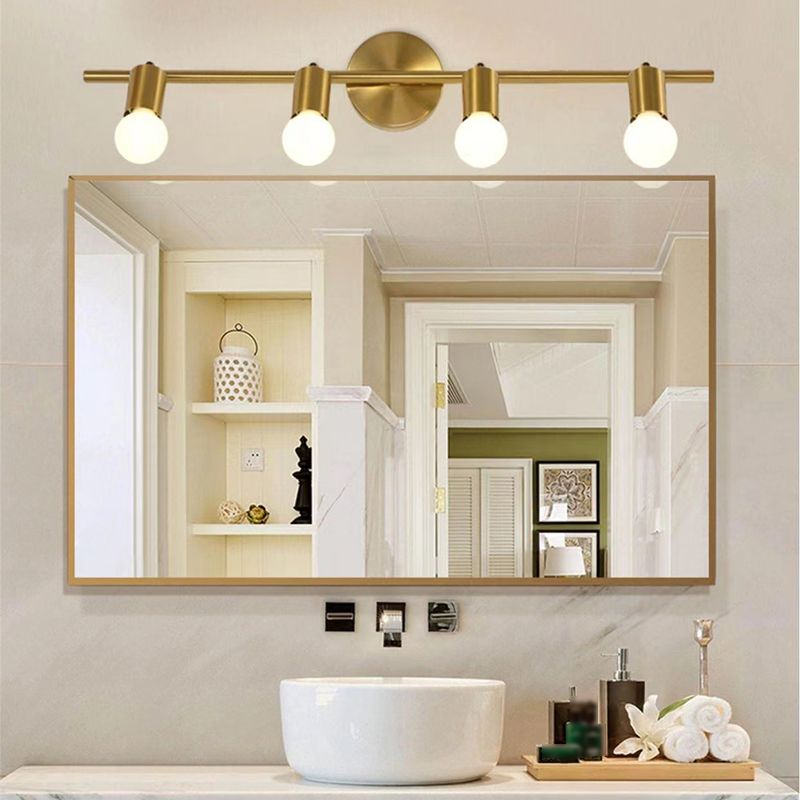 2/3/4-Light Bath Vanity Lighting Golden Metal Light for Bathroom