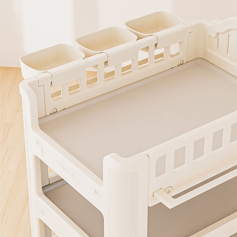 Arch Top White Baby Changing Table with Shelf, Changing Table with Storage