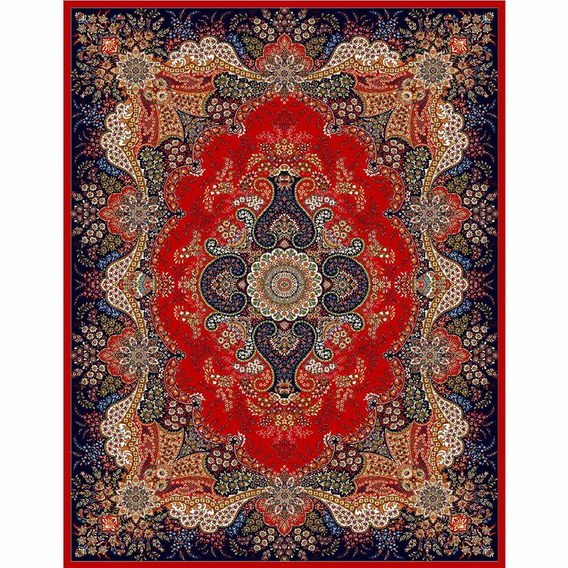 Moroccan Paisley Pattern Carpet Polyester Indoor Rug Pet Friendly Area Rug for Living Room