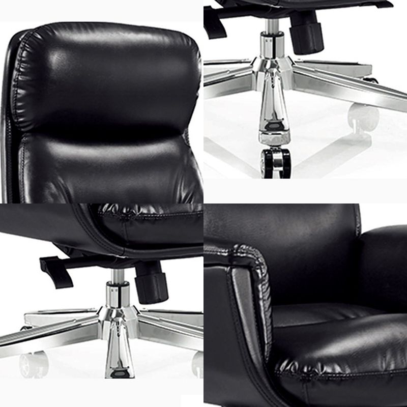 25" Wide Contemporary Managers Chair Black Leather Executive Chair