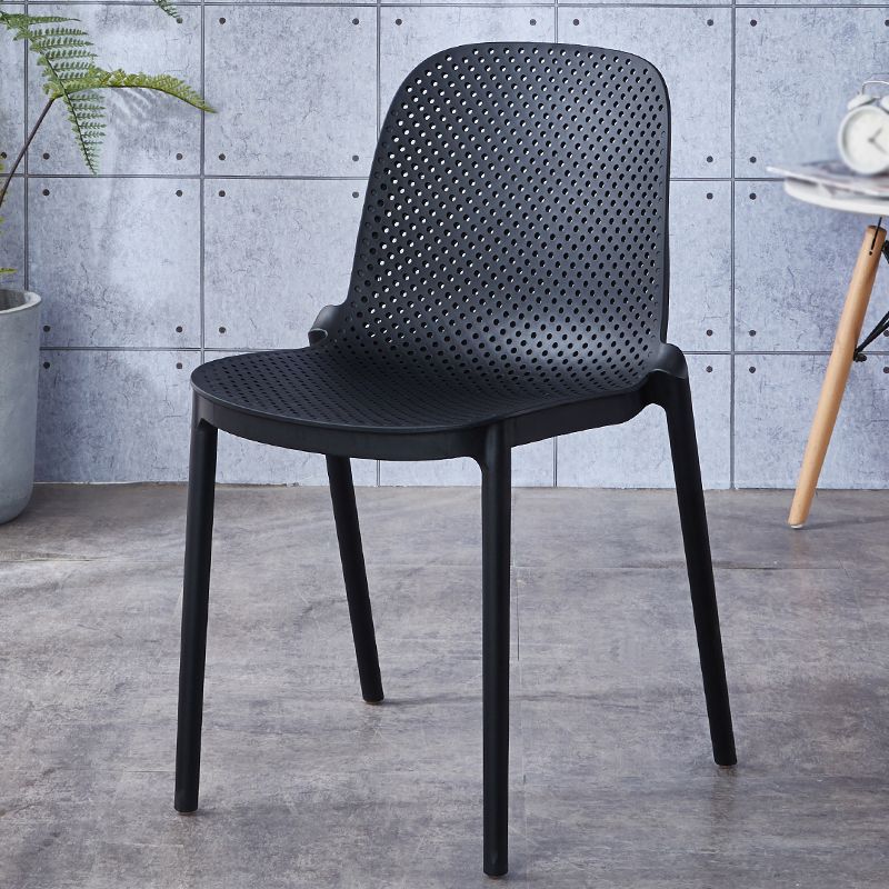 Dining Room Stacking Dining Chair Contemporary Style Plastic Side Chair