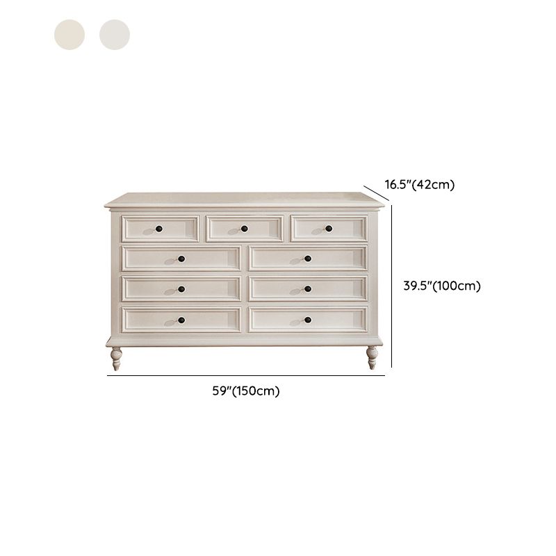 Scandinavian White Wooden Storage Chest Drawers Included for Home