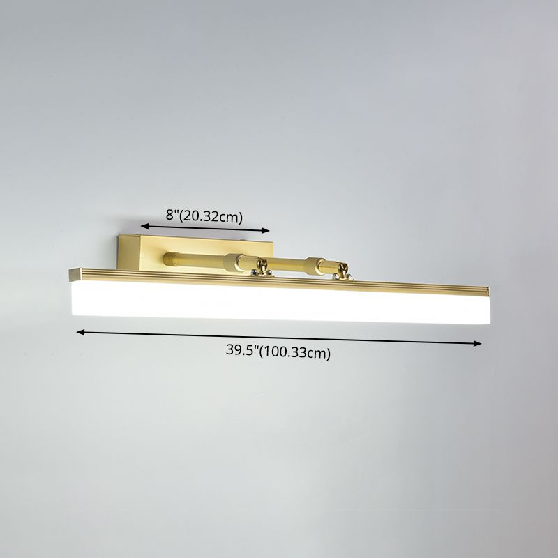 Linear Shade Swing Arm Wall Lighting Modern Style Metal 1 Light Sconce Lamp in Brass