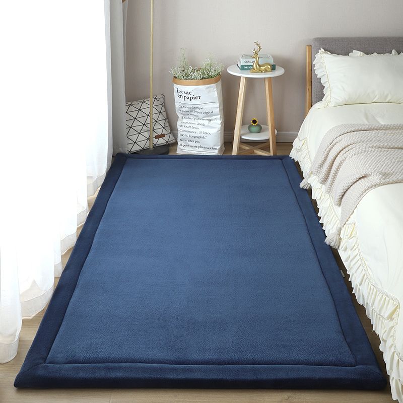 Blue Pure Color Fläche Teppich Polyester Fläche Teppich nicht rutschfestes Hintergrund Teppich für Wohnzimmer