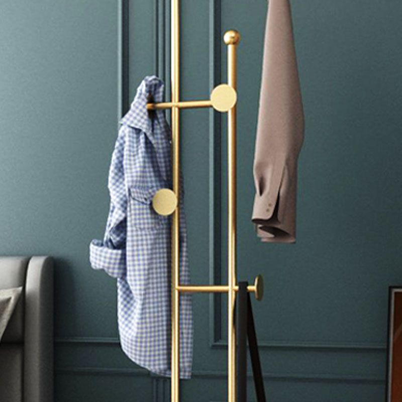 Contemporary Coat Rack Free Standing Coat Hook Metal Hall Stand with Slate Base