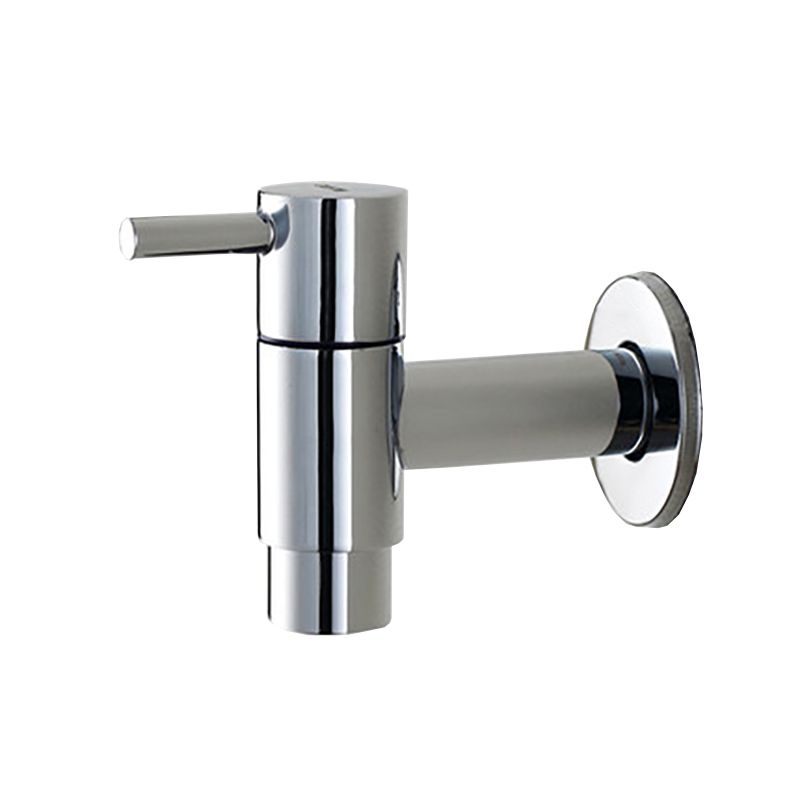 Contemporary Wall Mounted Bathroom Faucet Single Hole Low Arc Solid Brass Circular Faucet