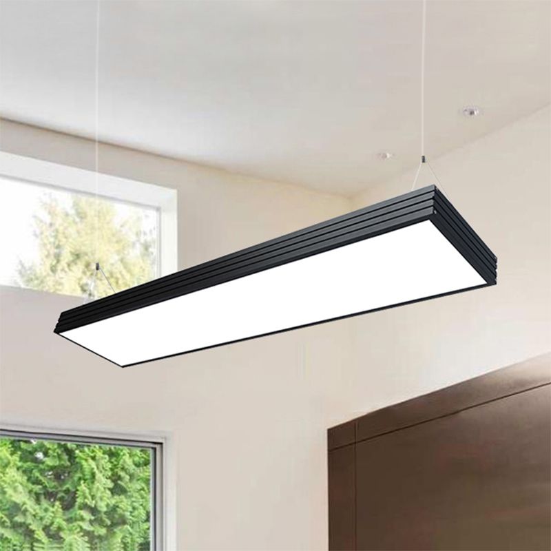 Lampe suspendue du bureau LED avec une nuance à navire en métal simplicité en argent / plafond noir pour salle à manger, 8 "/ 12" de largeur