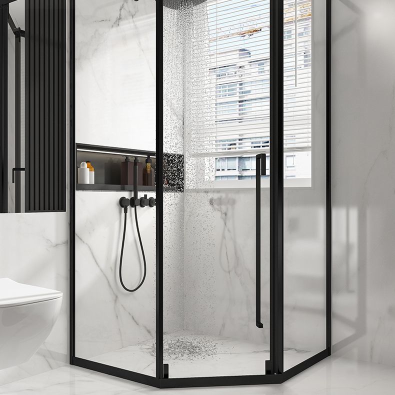 Transparent Shower Bath Door Scratch Resistant Satin Black Shower Doors