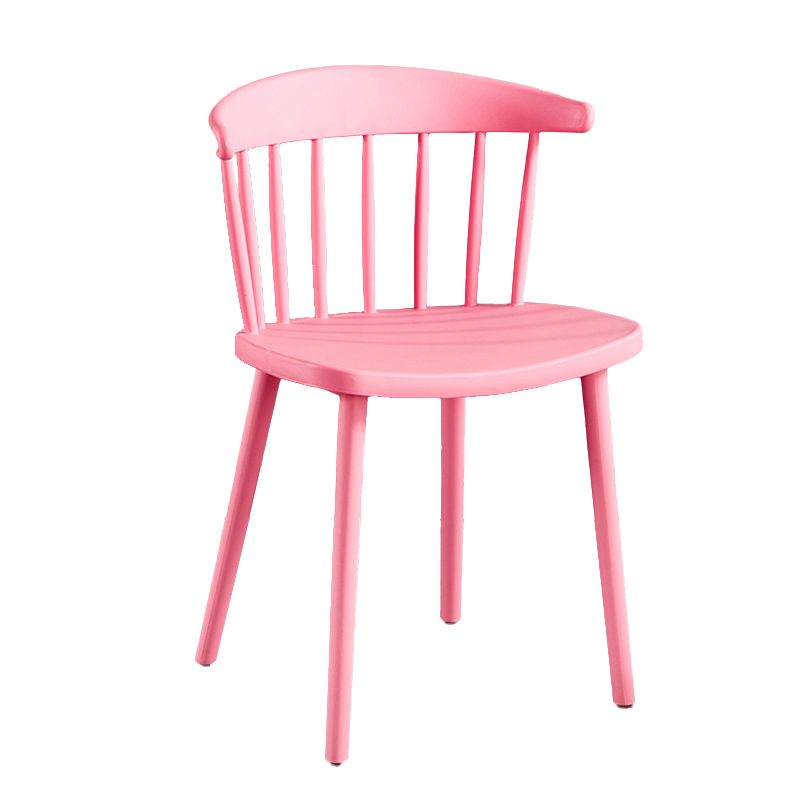 Plastic Scandinavian Armless Chair Windsor Back Indoor-Outdoor Chair