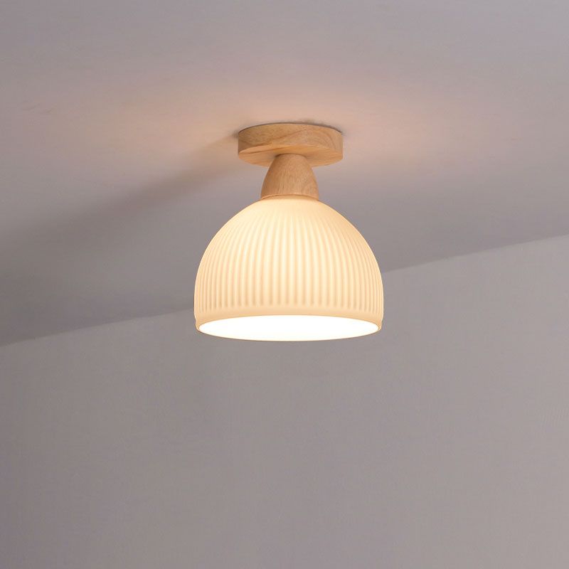 Modern Ceiling Light Simple Ceiling Mount Light with Wood for Living Room