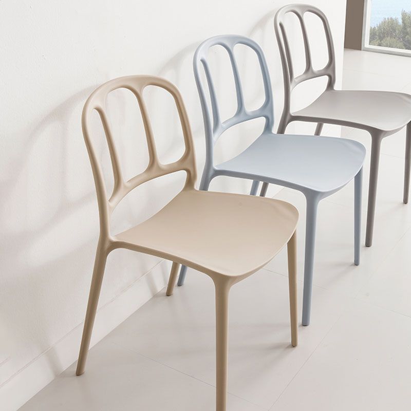 Scandinavian Armless Stacking Dining Chair Open Back Side Chair