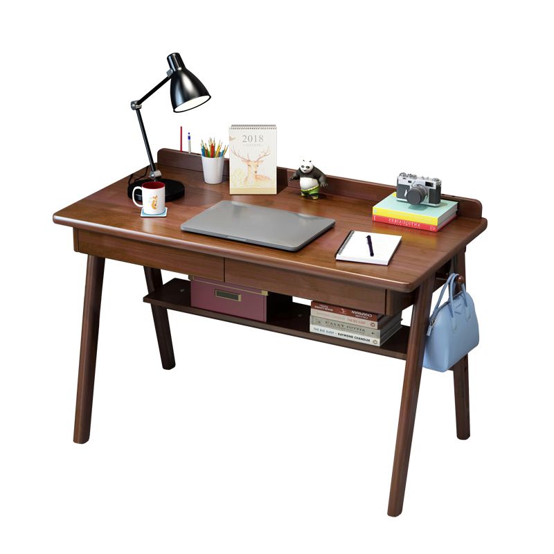 Solid Wood Writing Desk and Chair Kids Desk with Drawers and Shelf