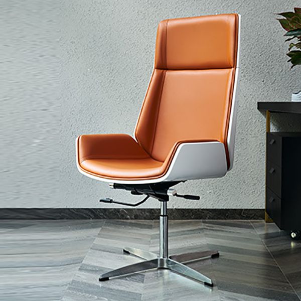 High Back Executive Chair Contemporary Armless Chair with Wheels