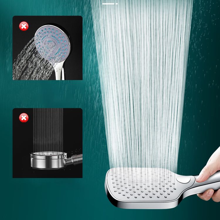 Contemporary Fixed Shower Head Square Supercharged Shower Head Combo