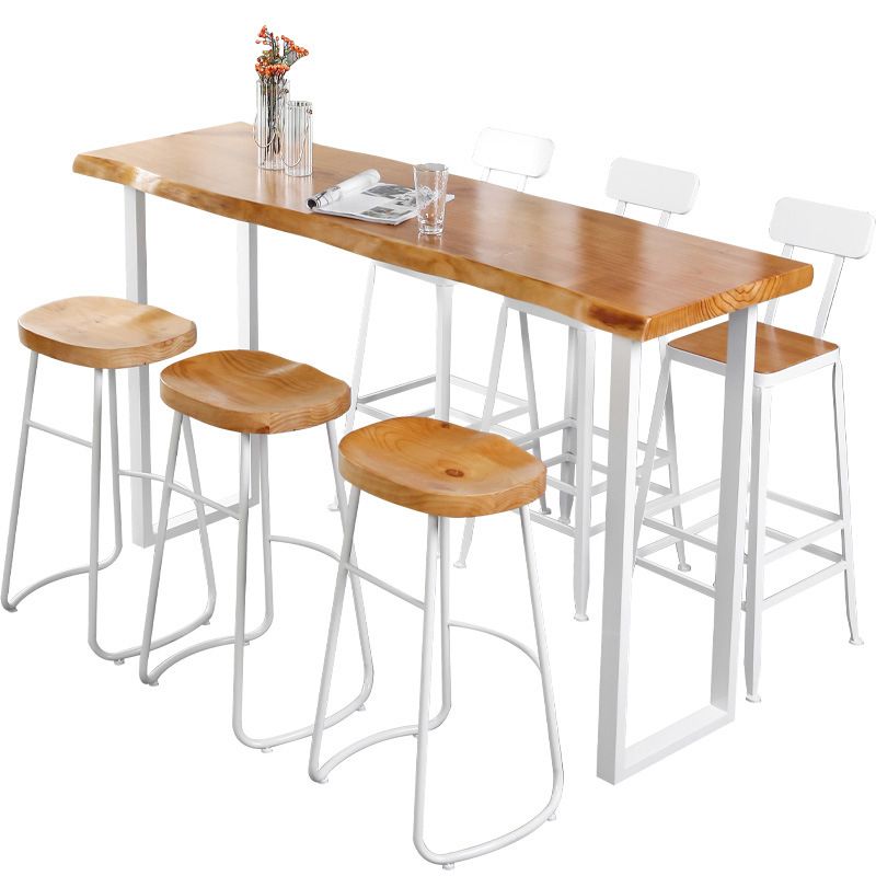 Rectangle Bar Dining Table Contemporary Bar Table with White Sled Base