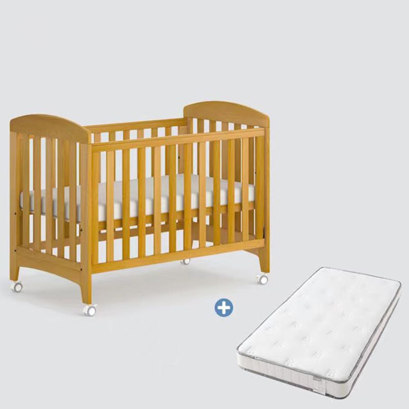 Modern Convertible Crib Baby Crib Wood Cedar Crib with Casters