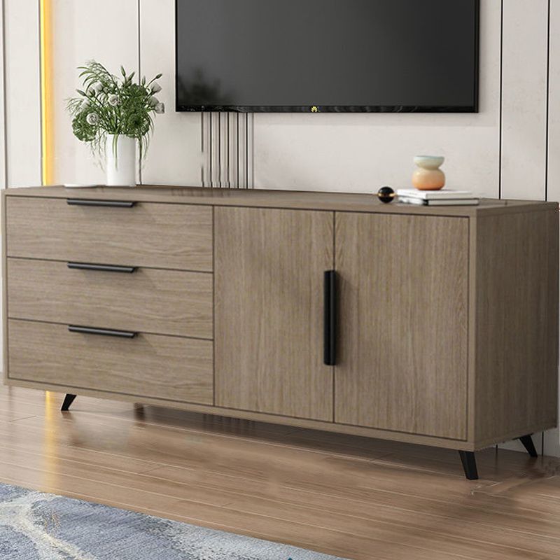 Modern Wood TV Media Stand 16" W X 27.5" H Enclosed Storage TV Stand with Cabinet