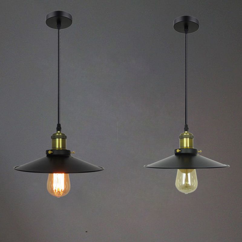 1 Light Cone Ceiling Pendant Industrial Style Metal Hanging Light Fixtures for Restaurant