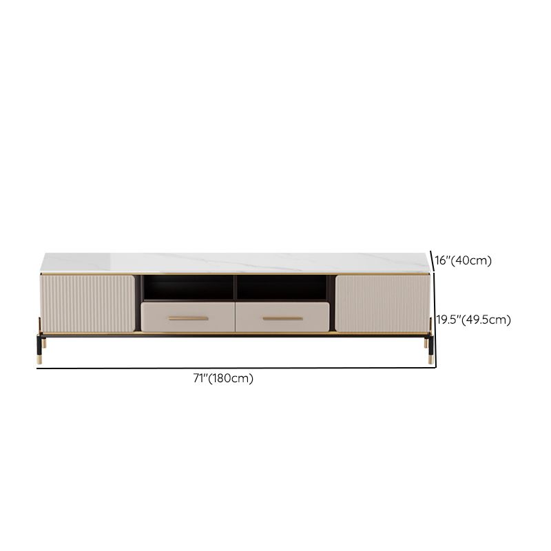 Glam TV Stand Console Stone Media Console TV Stand with 2 Drawers