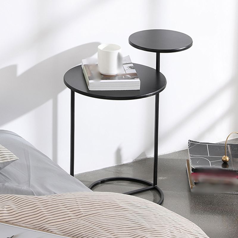 Non-storage Nightstand Modern Round Metal Night Table with Legs