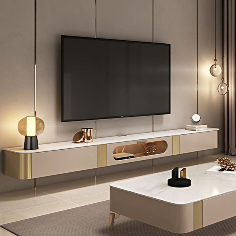 Modern TV Stand Console Enclosed Storage TV Media Console with Drawers