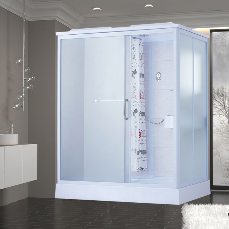 Framed Corner Shower Enclosure Rectangle Shower Enclosure with Faucet Included