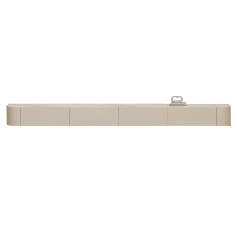 Contemporary White TV Console Wall Mounted Wood Media Console