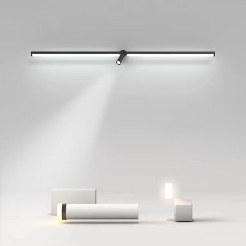 Postmodern Aluminum Vanity Light Straight 2 Lights LED Mirror Light for Bathroom