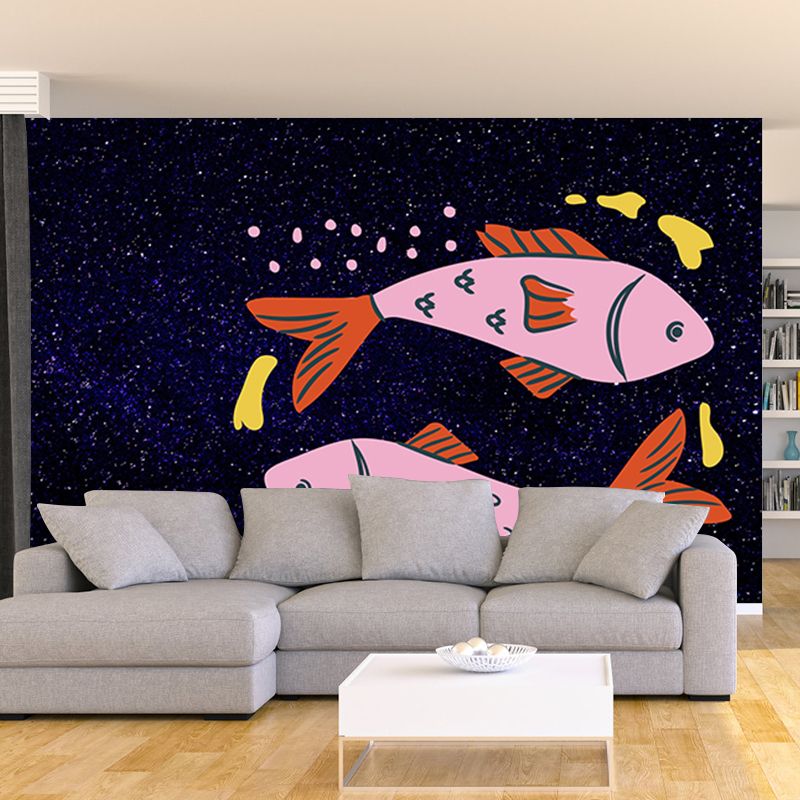 Constellation Illustration Mildew Resistant Wallpaper Sleeping Room Wall Mural