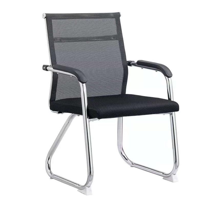 Medium/High Back Office Chair Fabric Sponge Seat Stainless Steel Legs Desk Chair