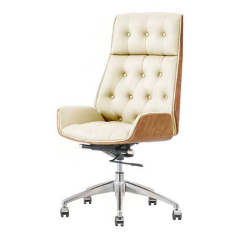 Modern Upholstered Executive Chair with Wheels Ergonomic Office Chair with High Back