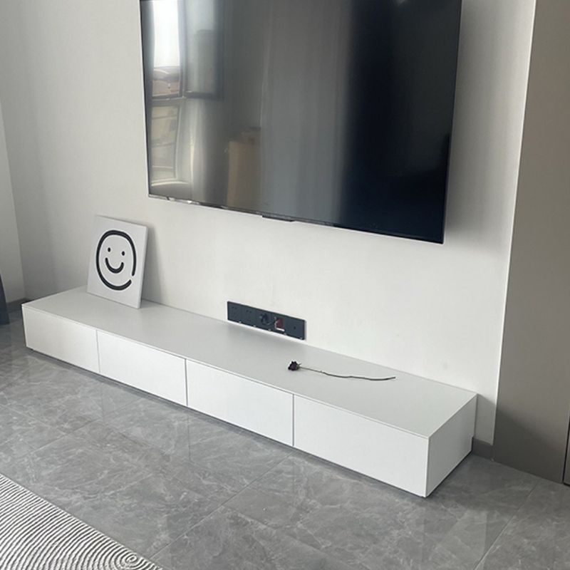 Modern White TV Console Contemporary TV Stand with Drawers for Living Room