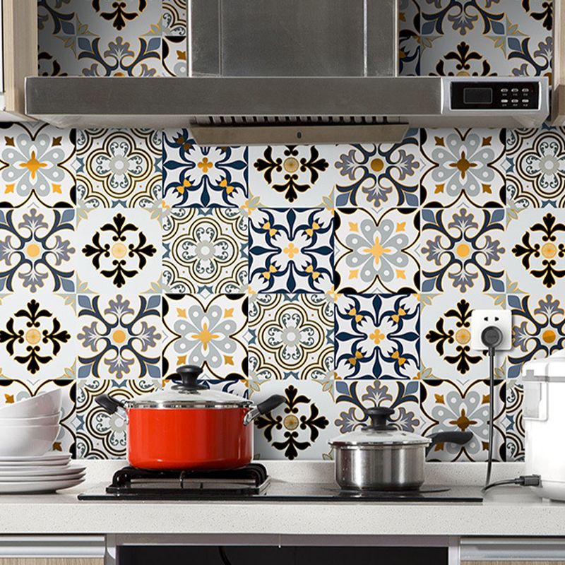 PVC Square Peel & Stick Mosaic Tile Multi-Color Kitchen and Bathroom Single Tile