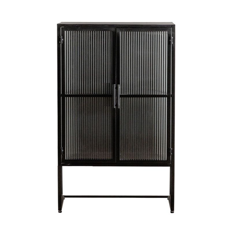 Contemporary Style Glass Doors Sideboard Metal Buffet Sideboard for Home