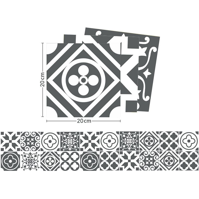 Adhesive Black-White Bohemia Wallpaper Panel 8.6-sq ft Moroccan Tile Wall Art for Home