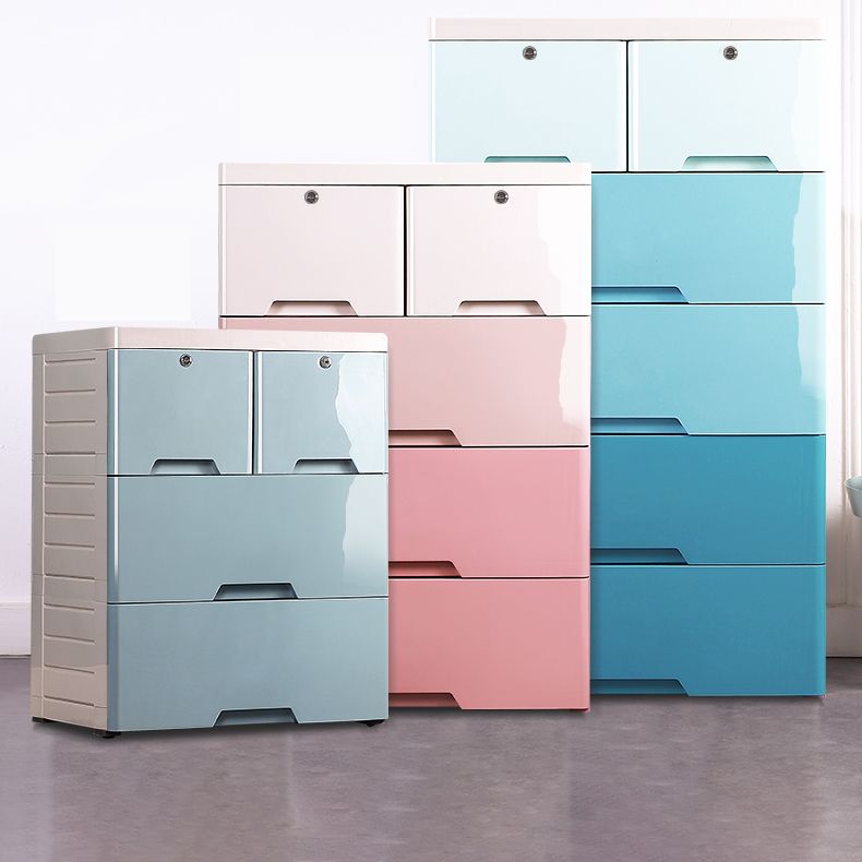 Contemporary Chest Plastic Chest Drawers with Drawers and Lock for Bedroom