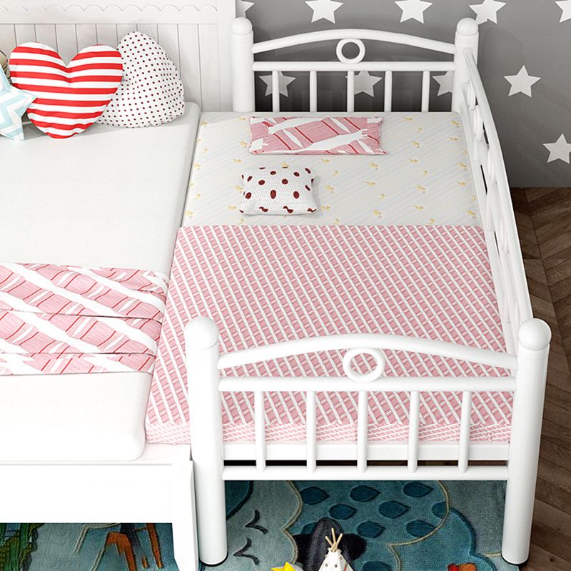 Metal Open Frame Bed with Detachable Guardrails Contemporary Kids Bed with Mattress