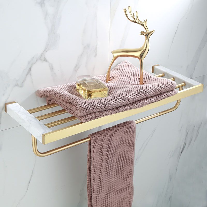 Polished Brass Bathroom Accessory Set Marble Bathroom Hardware