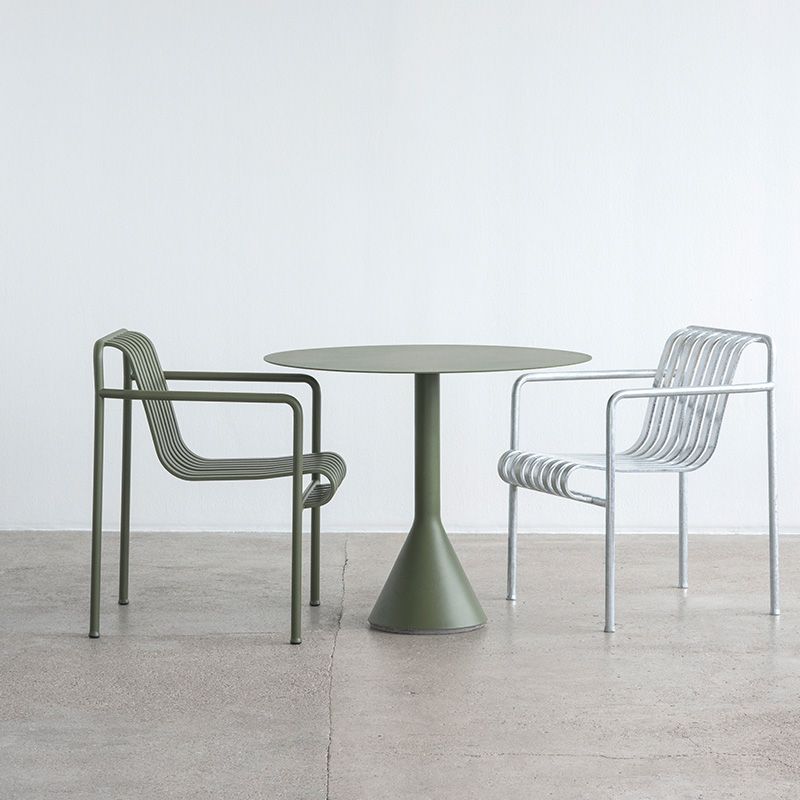 Contemporary Green Dining Table Metal Dining Table for Outdoor