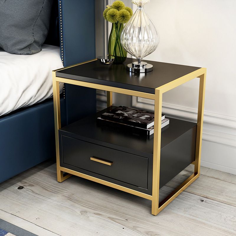 Contemporary Bed Nightstand Engineered Wood Bedside Cabinet for Bedroom