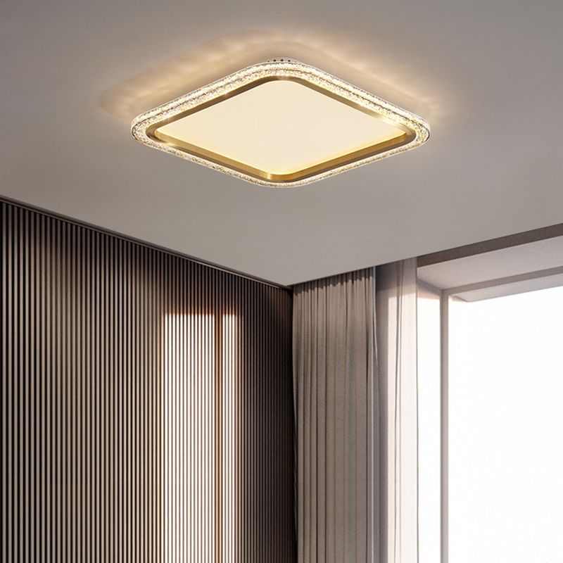 Aluminum LED Ceiling Flush Contemporary Flush Mount in Gold finish