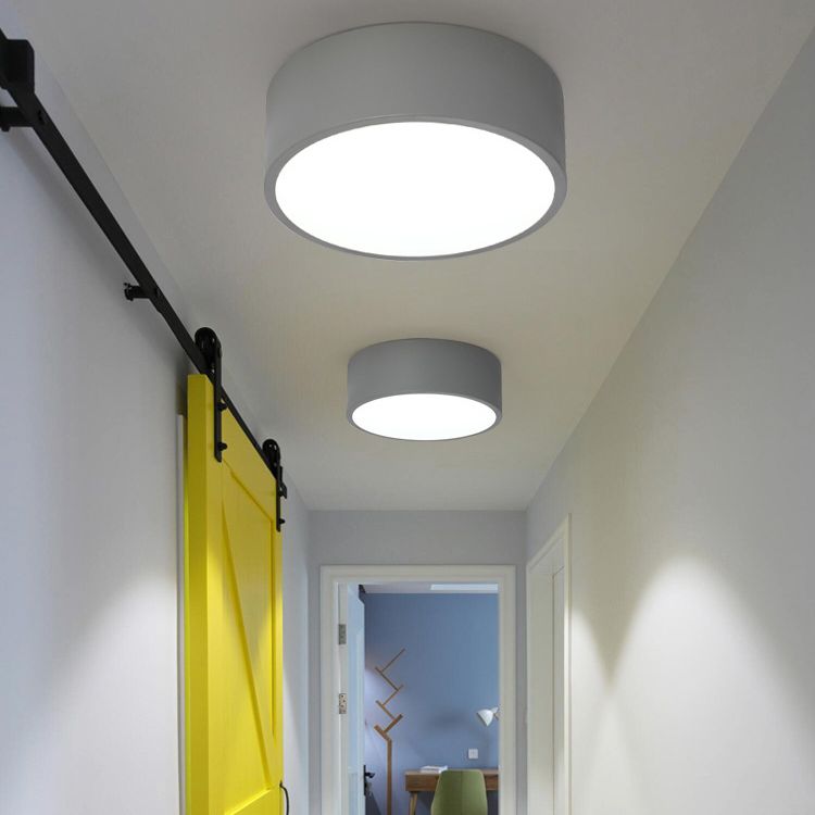 Drum Flush Mount Light Fixtures Zeitgenössische Weiße gläserne Decke Licht Armaturen für Schlafzimmer