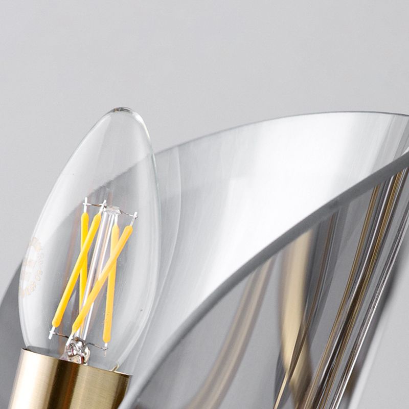 Lámpara de vela de rueda moderna lámpara de lámpara lámpara de techo de vidrio transparente en oro para dormitorio